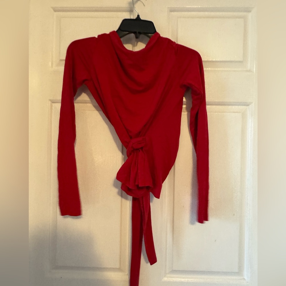 REFORMATION Red Valentine Holiday Date Party Festive “Cherie” Wrap Top - Picture 7 of 10